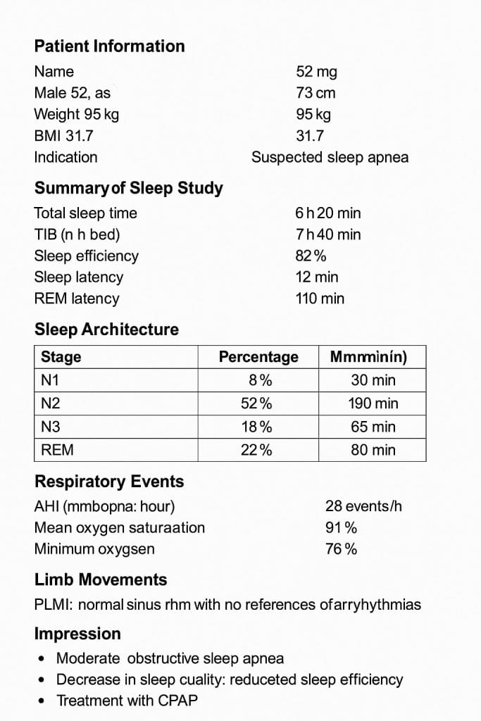 گزارش تست خواب